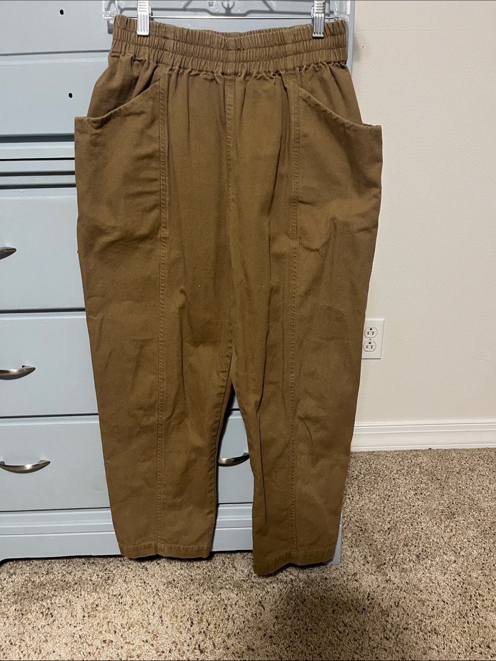 Elizabeth Suzann Olive-Brown Relaxed Trousers